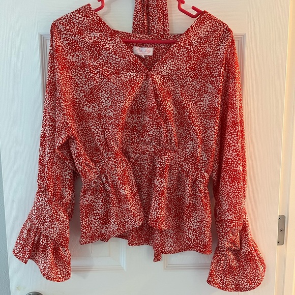 So Indecisive Red Floral Blouse - Picture 2 of 4